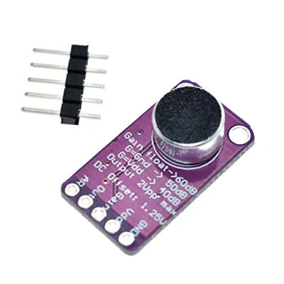 Immagine di iHaospace MAX9814 Amplificatore per microfono elettrico con controllo automatico Gain AGC, compatibile Arduino