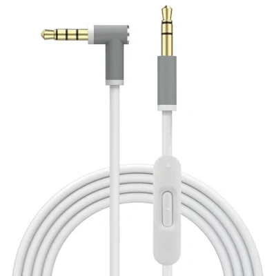 Immagine di Toxaoii Cavo audio di ricambio con microfono in linea e controllo compatibile cuffie Beats Solo 2/Solo 3/Studio 3/Pro/Detox/Wireless/Mixr/Executive/Pill (bianco)