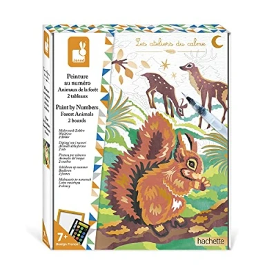 Immagine di Janod Set Dipingi con i Numeri Animali della Foresta 2 Quadretti Fai Da Te Les Ateliers du Calme Attività Creativa per Bambini Dai 7 Anni, J07983