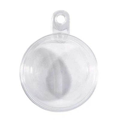 Immagine di Rayher palline in plastica trasparente, set 4 pezzi, 2 semi gusci, diametro 12cm, con appendino, da riempire, colorare, decori natalizi, 39469800