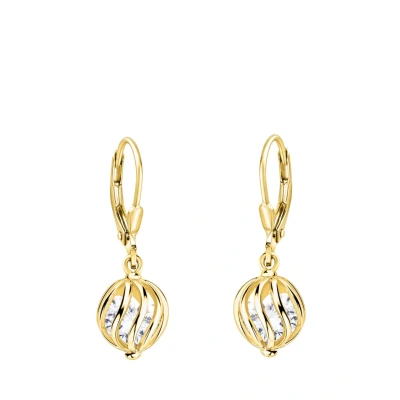Immagine di SOFIA MILANI Orecchini da Donna in Argento 925 Placcati Oro e con Pietra Zircone Orecchino Pendente a Sfera E2418