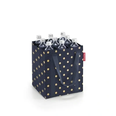 Immagine di reisenthel Bottlebag 9 scomparti, facile riciclaggio delle bottiglie, tracolla, Couleur:Metallic Dots Blue