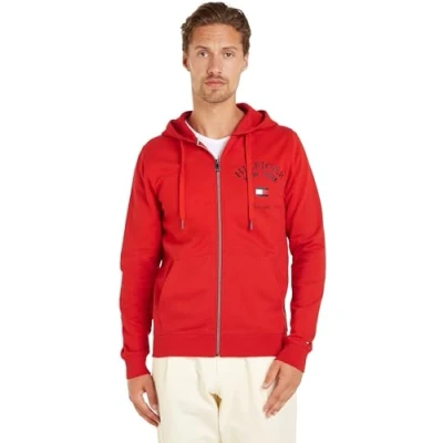 Immagine di Tommy Hilfiger WCC Arched Varsity Z Felpa, Uomo, Taglia: Medium, Fierce red