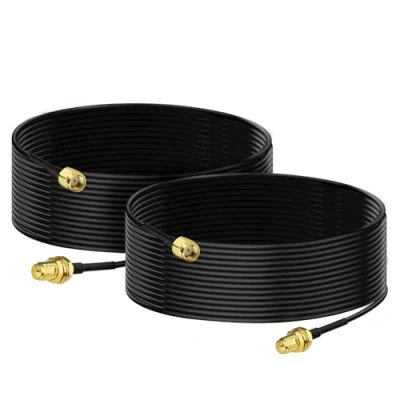 Immagine di Bingfu Cavo RP SMA Prolunga Antenna WiFi 5 m (2 Pacchi) Adattatore da Maschio a Femmina RG174 per Scheda di Rete Wireless Mini PCI Express PCIE Router Telecamera IP