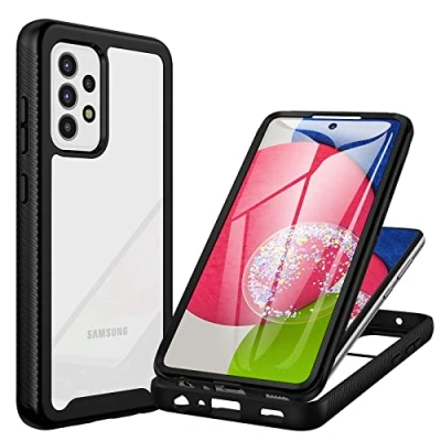 Immagine di CENHUFO Cover Samsung A52s 5G, A52 5G/4G Custodia Antiurto 360 Gradi con Protezione Schermo Integrata Doppia Bumper Case Fronte Retro per Galaxy 5G/A52 Nero