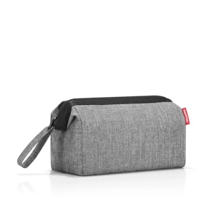 Immagine di reisenthel travelcosmetic florist indigo borsa per cosmetici da viaggio forte, robusta e pratica, cinghia a mano, materiale idrorepellente, Couleur:twist silver