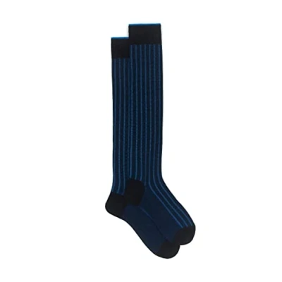 Immagine di Calze lunghe uomo cotone blu vanisé a coste larghe