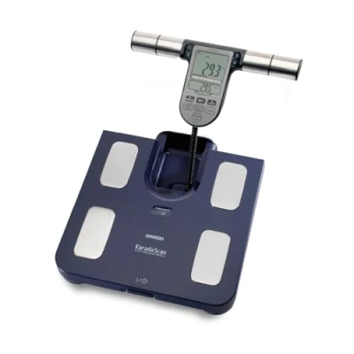 Immagine di OMRON Misuratore della Composizione Corporea Completo e Clinicamente Validato con 8 Sensori ad Alta Precisione per la Misurazione Mani Piedi Blu, Dunkelblau