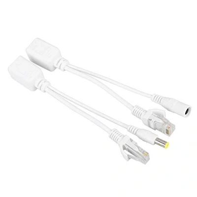 Immagine di 10 paia di Telecamere rete POE Cavo Rj45, Adattatore Power Over Ethernet Injector + Splitter DC 12 V