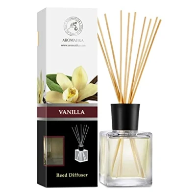 Immagine di Diffusore Profumato Vaniglia 200ml con Bastoncini di Bambù Olio Essenziale Fragranza Intensa e Duratura Aroma Diffuser Aromaterapia