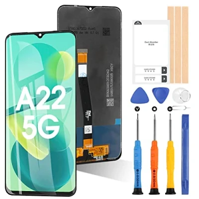 Immagine di ARSSLY per Samsung Galaxy A22 5G A226 SM A226B A226B/DS LCD Schermo Display Touch Digitizer Vetro Assemblaggio con Strumenti (Nero)