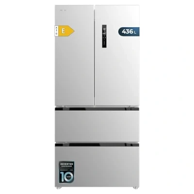 Immagine di Cecotec Frigorifero Porta Francese Bolero CoolMarket FD 463 Inox E. 463L, Total No Frost, Compressore Inverter Plus, Fast Cooling, Freezing, Multi Airflow, Classe E, 83.6x63.6x183cm