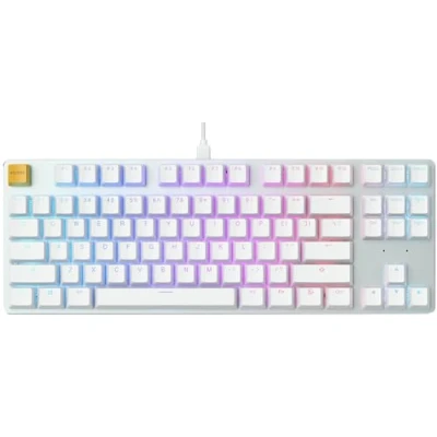 Immagine di Glorious gaming GMMK TKL (85%) Tastiera da meccanica, Gateron Brown Switches (tattili), tasti a doppia iniezione, RGB, hot swap e personalizzabile, TKL, layout QWERTY americano Bianco