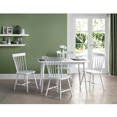 Immagine di Julian Bowen, Set di 4 sedie da pranzo Torino, colore bianco