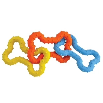 Immagine di Petstages mini Bone Tug Gioco da masticare catena di ossi per cuccioli