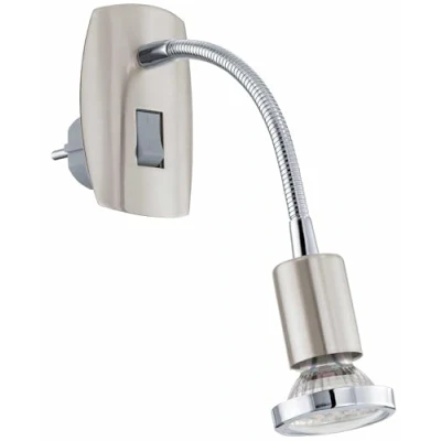 Immagine di EGLO Faretto a presa Mini 4, lampada da uno punto luce, in acciaio, nichel opaco, cromo, GU10, incl interruttore e braccio flessibile