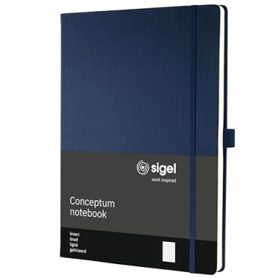 Immagine di SIGEL CO647 Taccuino premium a righe, A4, copertina rigida, blu, Conceptum