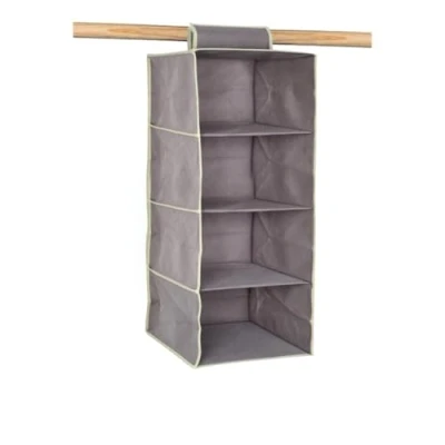 Immagine di OWIJI Organizer Portaoggetti Appendere Armadio 4 Ripiani 80 x 30 cm Salvaspazio Divisori Interno Pieghevole Contenitore Vestiti Scarpe