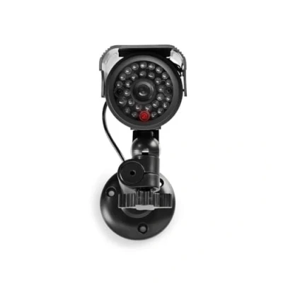 Immagine di Nedis Telecamera di sicurezza finta per esterni, alimentata a energia solare, con LED lampeggiante e design proiettile IP44, colore nero