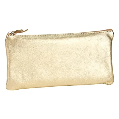 Immagine di Clairefontaine 8705C Trousse piatta in vera pelle, color Oro
