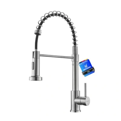 Immagine di Ibergrif M22143A Rubinetto Cucina con Doccetta Estraibile,Miscelatore Acciaio Inox Ad Alta Pressione orientabile a 360 Monocomando