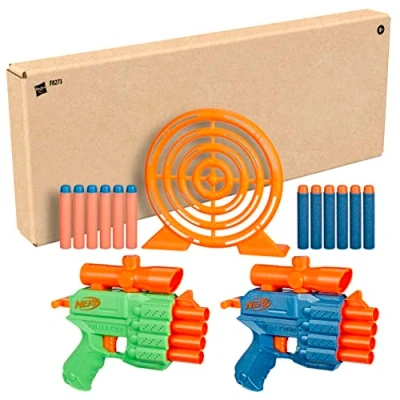 Immagine di Nerf Elite 2.0 Set Face Off Target, include 2 blaster lancia dardi in gommapiuma, bersaglio e 12