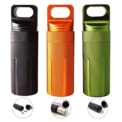 Immagine di auvstar CNC sigillato in Metallo, Scatola Impermeabile edc, Portachiavi Capsula FOB Pillola, Borsa Esterna di Sopravvivenza
