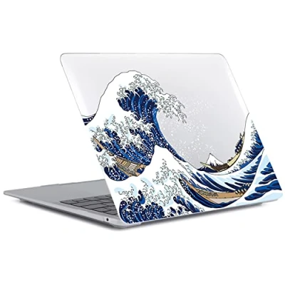 Immagine di Custodia Protettiva per Macbook Air 13 pollici Modello A1932 A2179 A2337 M1 con display Retina e Touch ID 2020 2019 2018 Uscita, Sottile Rigida Case Cover Plastica Duro Custodia, Onda marina