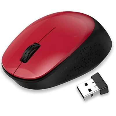 Immagine di LeadsaiL Mouse Wireless, Silenzioso Senza Fili per PC Portatile, Ergonomico 2,4 GHz USB Mouse, 1600 DPI, Compatto, Smooth Tracking Chromebook, Mac, Computer, Notebook Rosso