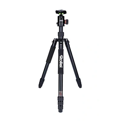 Immagine di Rollei C6i treppiede per fotocamera con testa e custodia alluminio compatibile Arca Swiss, nero