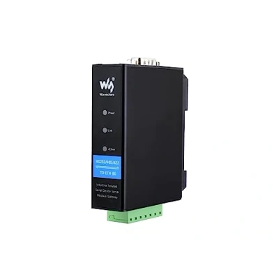 Immagine di Waveshare RS232/RS485/RS422 to RJ45 Ethernet Converter Module, Industrial Rail Mount Isolated Serial Server,TCP/IP Module,10 / 100M Auto Negotiation Connector