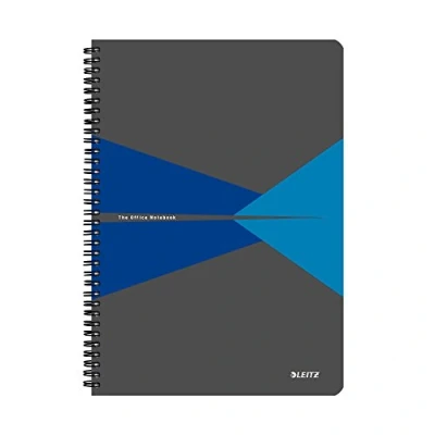Immagine di LEITZ OFFICE Blocco per appunti, Formato A4 , Rilegatura a spirale, Copertina in PP, 90 Fogli, Righe, Blu 44960035