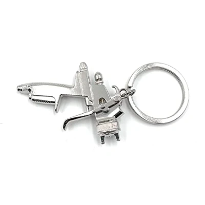 Immagine di H Customs Attrezzo per verniciatura, pistola argento portachiavi, argento, Taglia unica