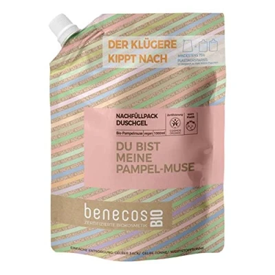 Immagine di benecos Bio Sacchetto di ricarica gel doccia Pampelmuse DU BIST MIO PAMPEL MUSE vegano plastica riciclata