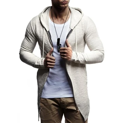 Immagine di Leif Nelson Giacca di Felpa con Cappuccio Uomo Sudore Hoodie LN 6301 Segnale Grey Small