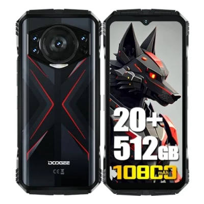 Immagine di DOOGEE S118 4G Rugged Smartphone, 10800mAh Batteria, Helio G99 20GB + 512GB, 6.58&#039;&#039; FHD+, 50MP Triple AI Fotocamera (8MP Visione Notturna)+ 32MP, Android 14 Cellulare Impermeabile, NFC Rosso