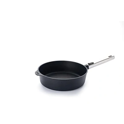 Immagine di Woll Diamond Logic XR Pro Padella a bordo alto, induttiva, Ø 24 cm, altezza 7 con manico in acciaio inox rimovibile, adatta tutti i piani cottura, alluminio, resistente al forno, colore: nero