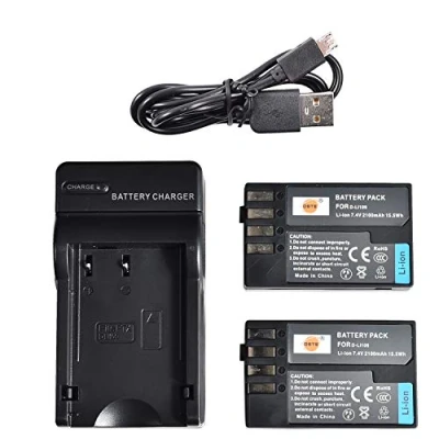 Immagine di DSTE 2 pezzi di batterie batteria e canali Dual USB caricatore rapido Compatibile per Pentax D LI109 K della R 30 50 500 S2 S1