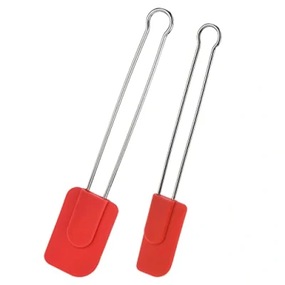 Immagine di Westmark 2 Spatole da Cucina con Testa in Silicone, Lunghezza: 22,5 cm/28,5 cm, Silicone/Acciaio Inossidabile, Rosso/Argento, 154622E7
