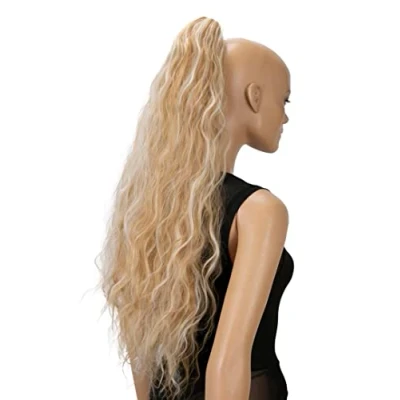 Immagine di CAISHA 70 Extra Lungo Voluminoso Ondulato Coda Di Cavallo Parrucchino Fibre Sintetiche Resistenti Al Calore Con Clip A Farfalla Riflessi Biondi Misti H722