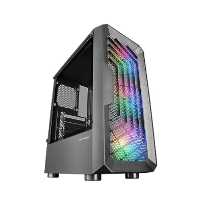 Immagine di Mars Gaming MC TOR, Case Semitower ATX Gaming, Finestra Laterale Completa, Design Mesh Frontale, 3x Ventole Frontale FRGB 120mm, a Doppia Camera, Nero