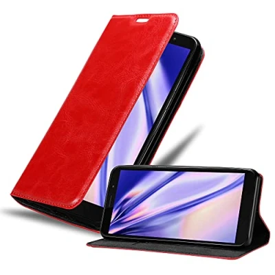 Immagine di Cadorabo Custodia Libro compatibile con Motorola Moto E6 Play in ROSSO MELA Vani di Carte, Funzione Stand e Chiusura Magnetica Portafoglio Cover Case Wallet Book Etui Protezione