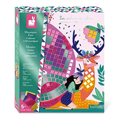 Immagine di Janod Set Creativo Mosaici in Gommapiuma Fate Les Ateliers du Calme Kit Loisir Créatif Enfant Abilità Motorie Fini e Apprendimento della Concentrazione Dai 5 Anni Su, J07960