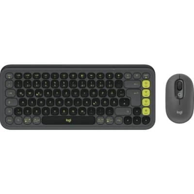 Immagine di Logitech POP ICON COMBO Bluetooth® Kit tastiera, mouse Dispositivi Easy Switch 3, pulsanti multimedia, funzione multipair Tedesco, QWERTZ Grafite