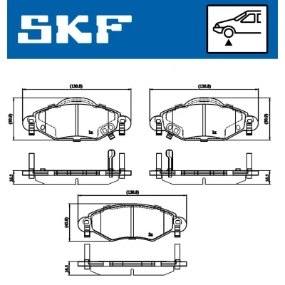 Immagine di SKF VKBP 80383 A Kit pastiglie freno con segnalatore acustico usura