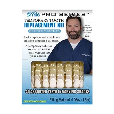 Immagine di Instant Smile Kit di Sostituzione Temporanea Pro Series con 40 Denti Diversi, Varie Forme e Colori