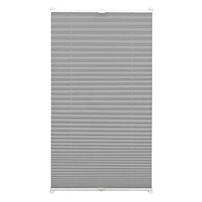 Immagine di Gardinia Easyfix Tenda Plissettata a 2 Binari, Tessuto 100% Poliestere, Ardesia, 45 x 130 cm