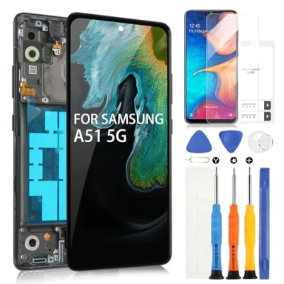 Immagine di OLED Schermo per Samsung Galaxy A51 5G A516 SM A516F A516B A516U LCD Display Touch Screen Assemblea Sostituzione di Vetro Digitalizzatore con Riparazione Kit(Nero Cornice)
