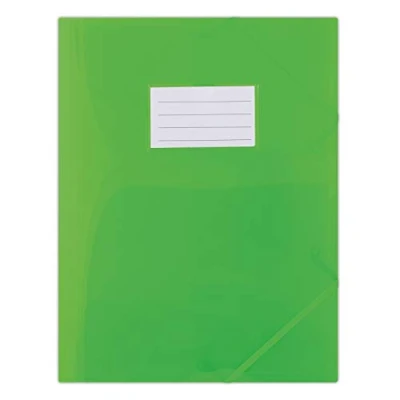 Immagine di Raccoglitore elastico Donau PP A4 480 micron 3 alette verde trasparente/archiviazione documenti/tipo flap/Kind con elastico, etichetta/indice N.a. / Pockets Material PP/Divisori
