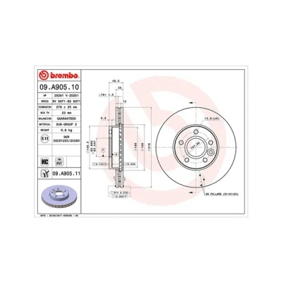 Immagine di MAGNETI MARELLI Disco freno FORD: FOCUS 3, C Max 2, 3 Turnier, VOLVO: V40 Hatchback, V50, S40 II 360406107100 Dischi freno, dei freni